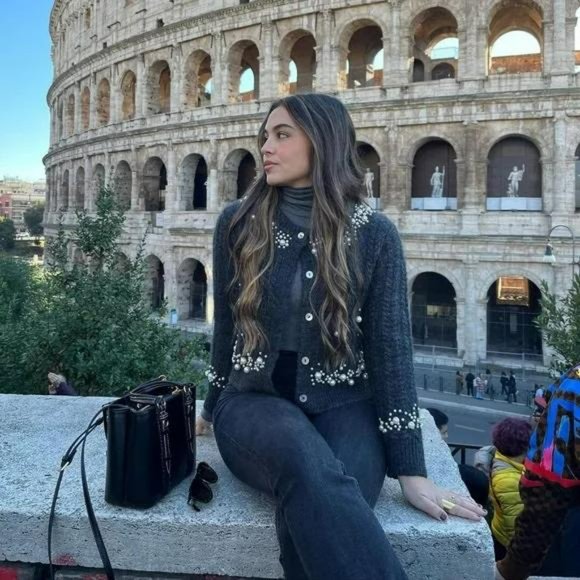 ZARA PEARL KNIT CARDIGAN - Picture 6 of 6